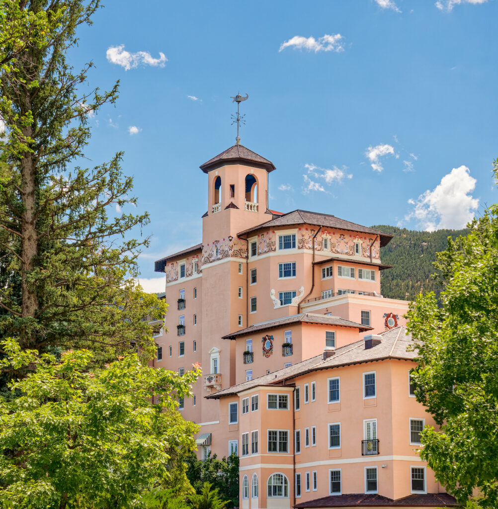 Colorado Springs, CO - July 8, 2022: The Broadmoor is a Forbes Five-Star and AAA Five-Diamond destination resort.